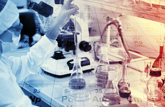 three clear beakers placed on tabletop