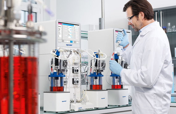 three clear beakers placed on tabletop