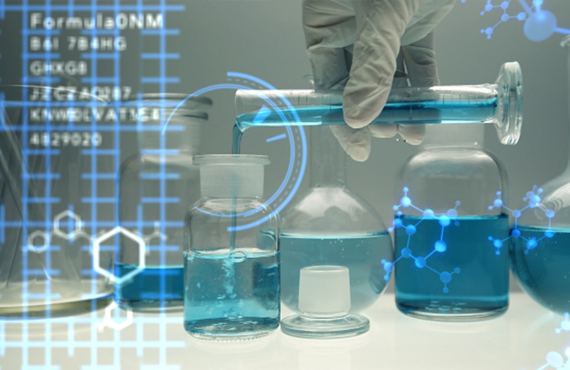 three clear beakers placed on tabletop